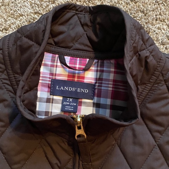Lands End Women’s Brown Quilted Vest 2x - Picture 6 of 16